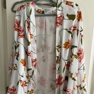 Floral White Kimono